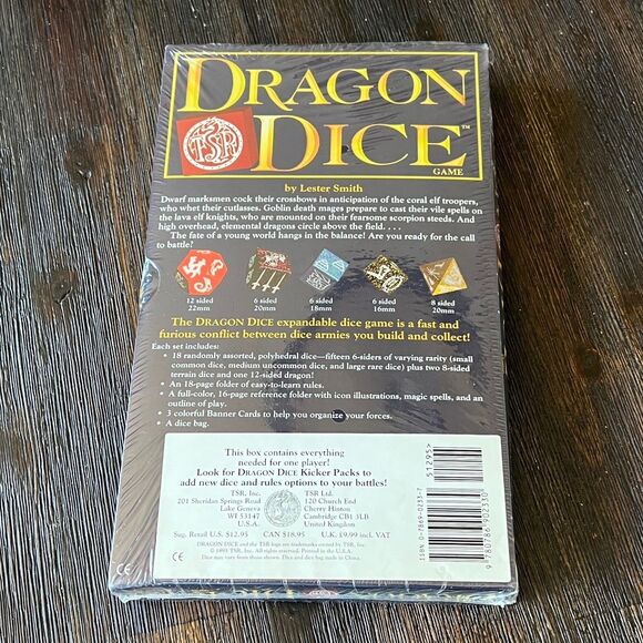 VTG TSR Dragon Dice Game Starter Set Sealed w/ Minor Box Damage 1995 - Picture 3 of 3